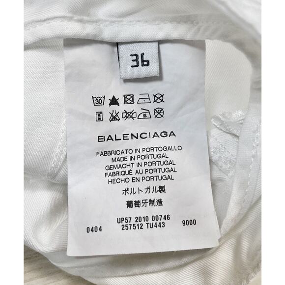 BALENCIAGA Women’s 6 US /36 EU Pants Crop White Y2K Leg Grommets Vintage Rare - Picture 9 of 16